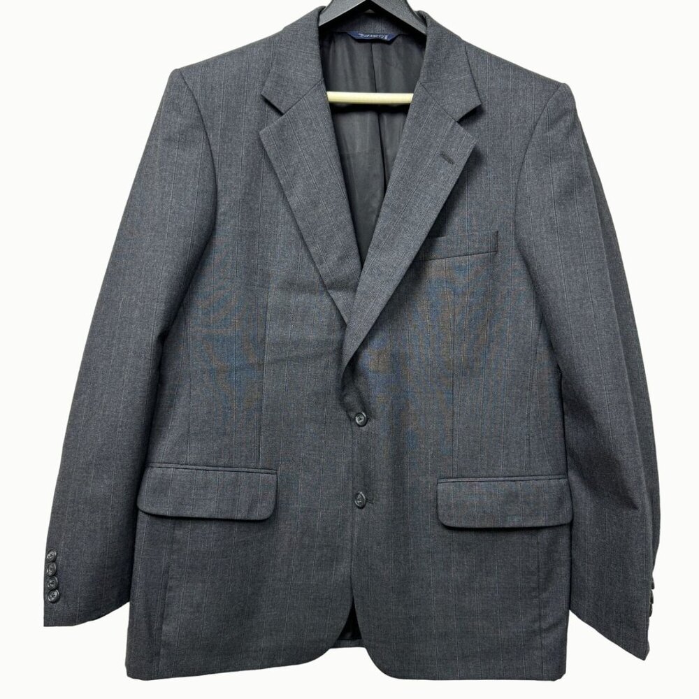 Burberrys Gray Pure Wool 2 Button Single Vent Sport Coat Blazer 38R - Picture 1 of 15